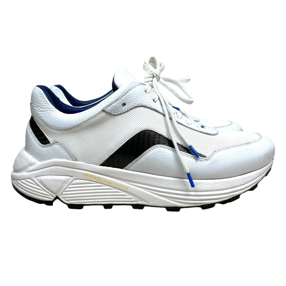 Rdb La Mens Runner Sneakers Perforated Breathable Vamp Vibram Soles White Size 8